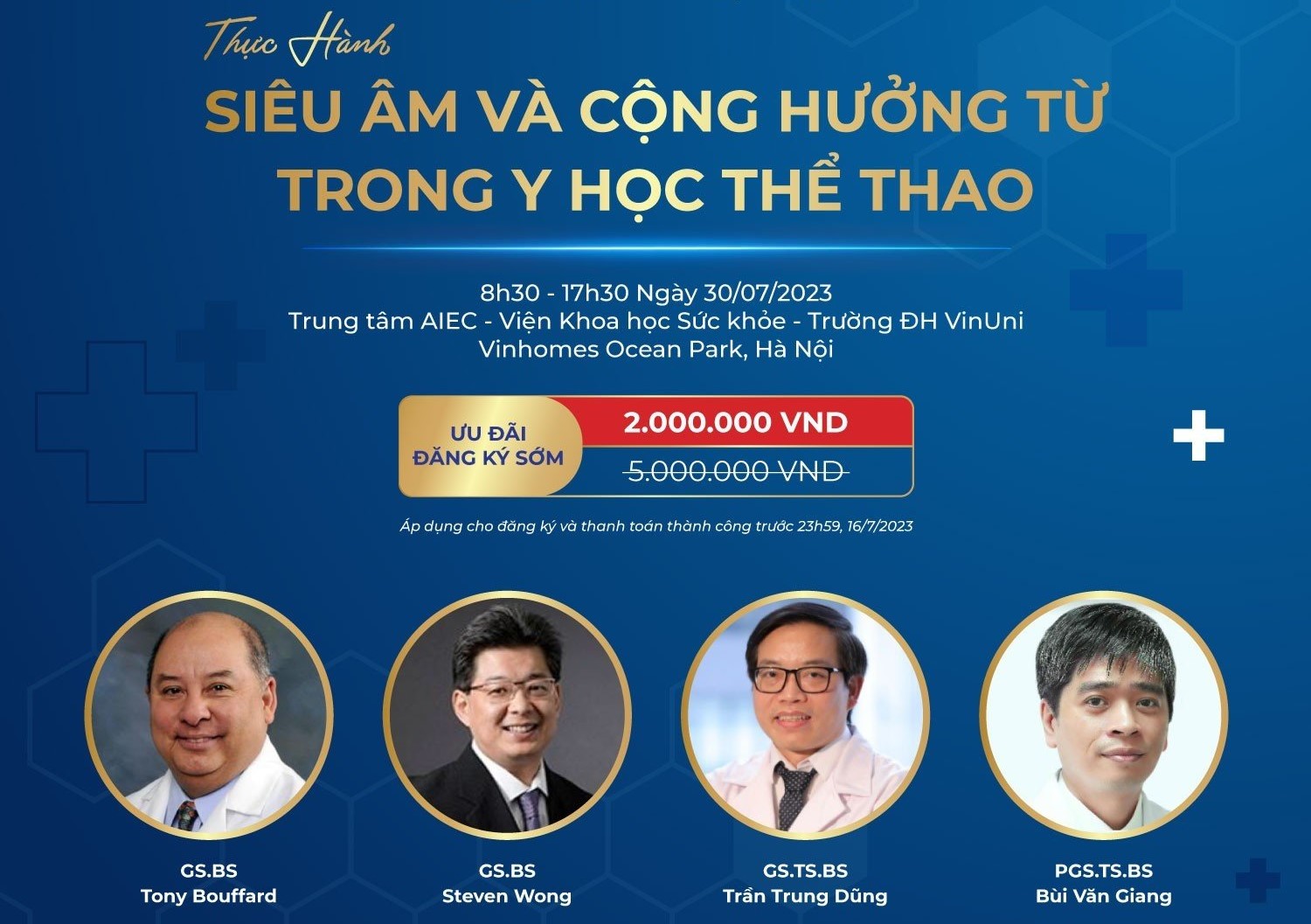 Khóa học thực hành Hình ảnh Y học thể thao tại AIEC-VinUni Cùng các chuyên gia hàng đầu thế giới