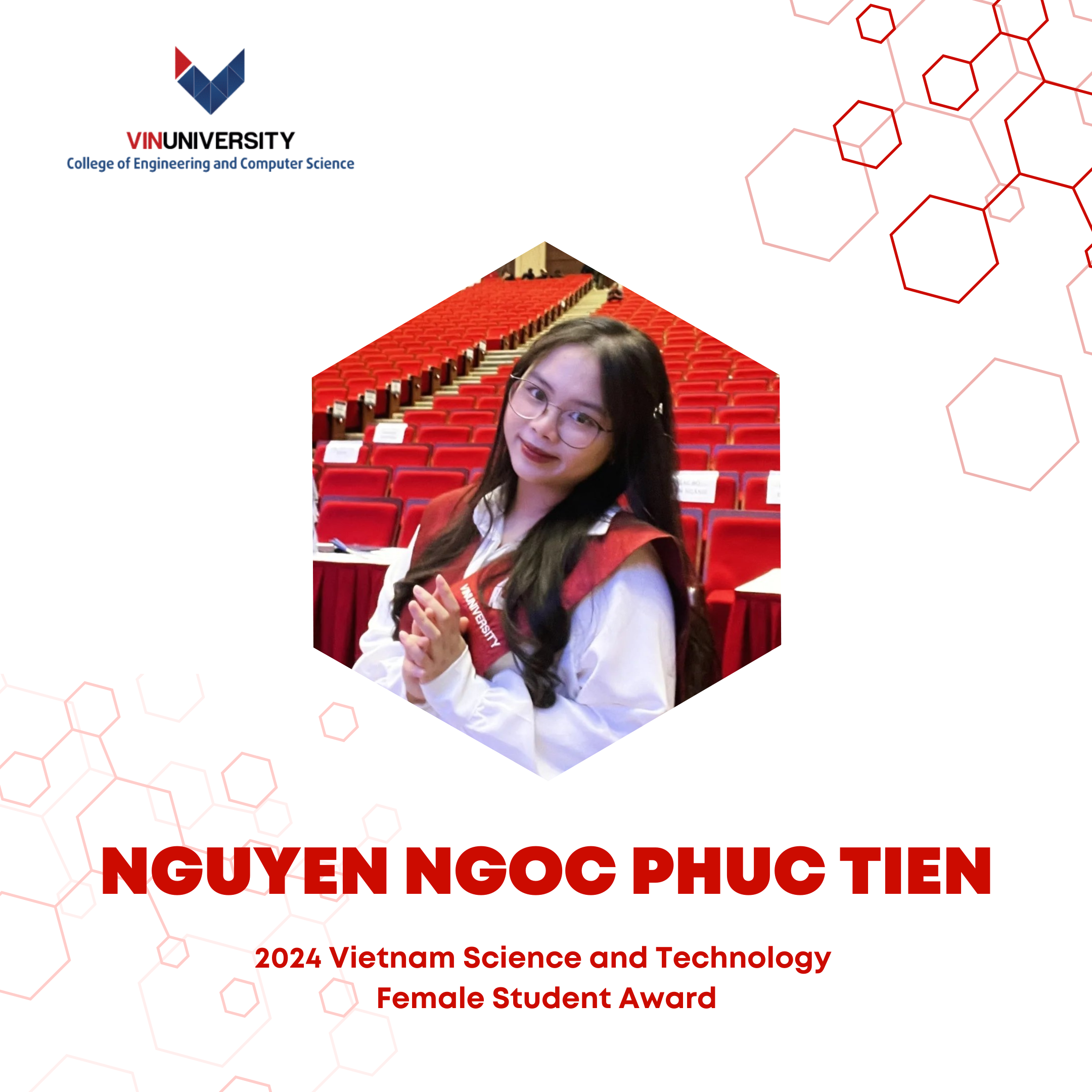 CECS’s Junior Student Wins the 2024 Vietnam Female Student in Science and Technology Award