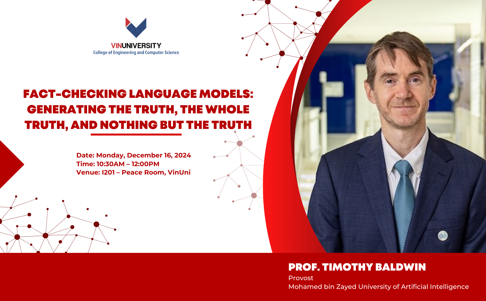 Research Seminar by Prof. Timothy Baldwin – Fact-checking Language Models