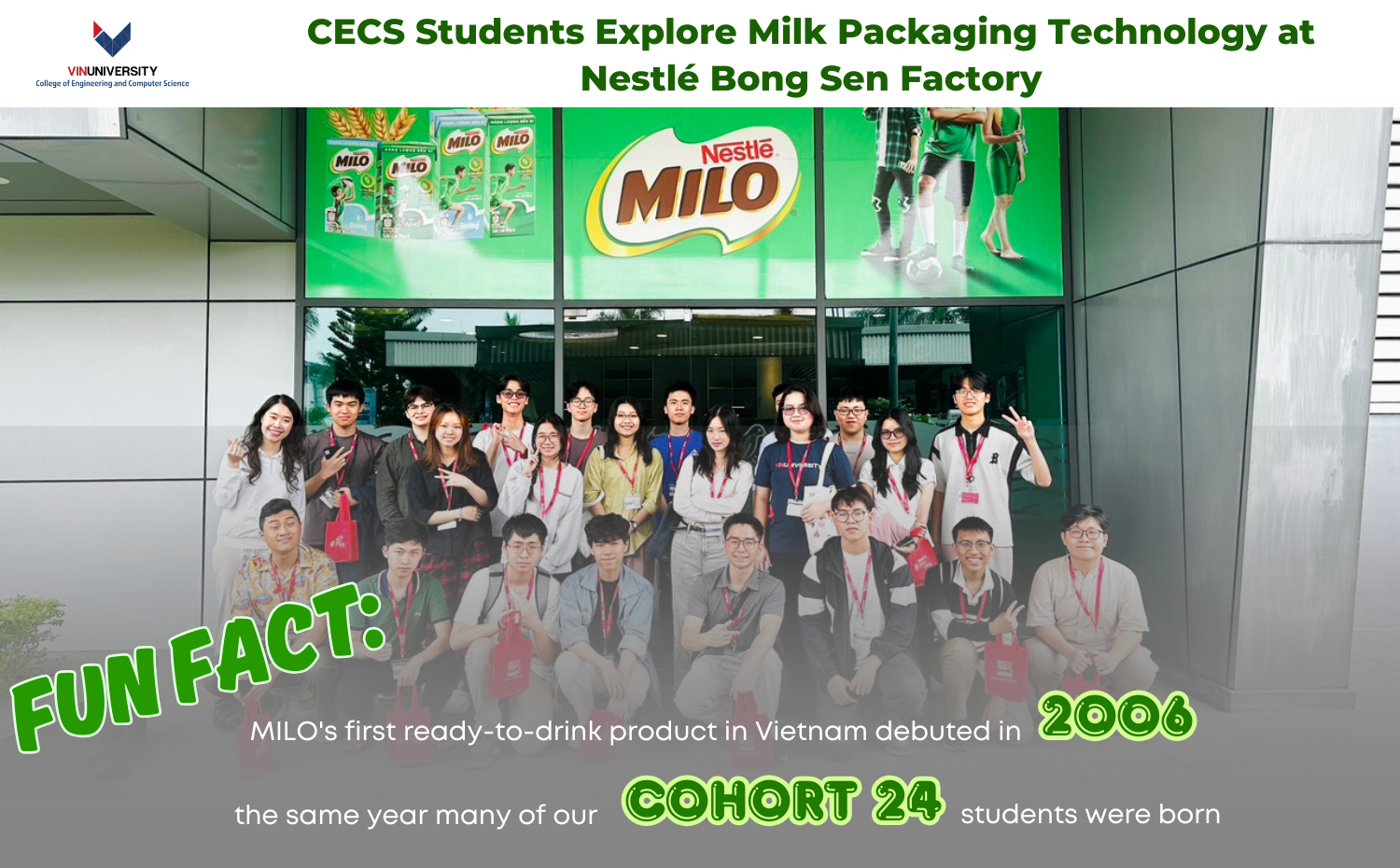 CECS Students Explore Milk Packaging Technology at Nestlé Bong Sen Factory